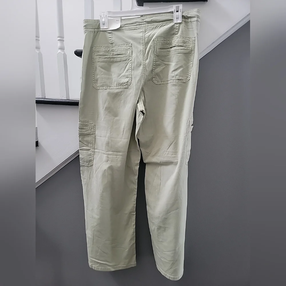 American Eagle Pants Womens 14 Baggy Wide Leg Green Super Hi Rise Stretch Flowy - Picture 3 of 5